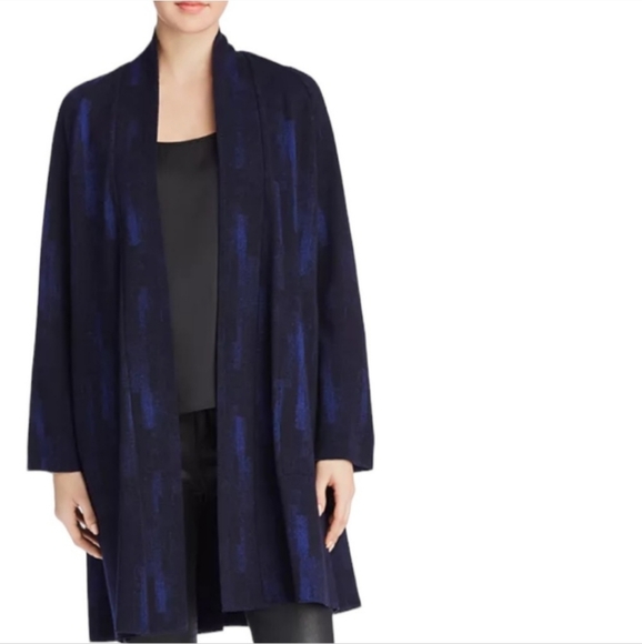Eileen Fisher wool blend midnight enveloping jacket size M - Picture 1 of 11